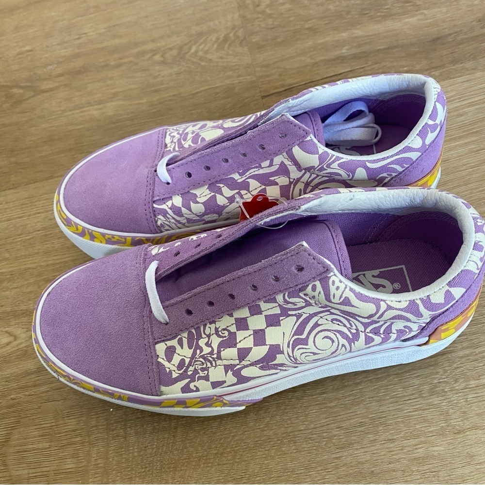 Vans Old Skool Stacked Wavy Days Platform Skate Shoes Purple Size 7 Women's - Picture 6 of 10